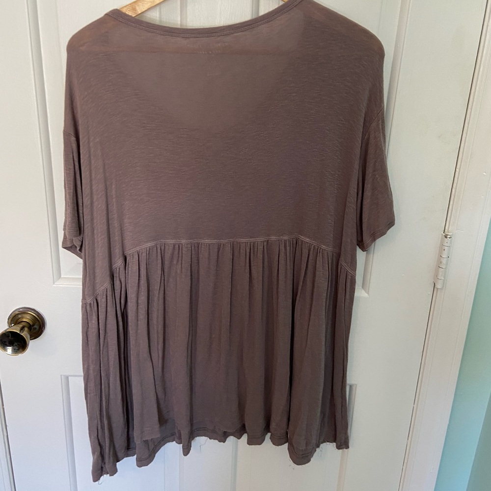 American Eagle Lace Up Oversized Soft & Sexy Slub Babydoll top - Picture 6 of 6